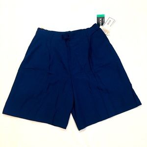 NWT Womens Size XL 18 Sag Harbor Navy Blue Shorts with Belt Loops Elastic Waist